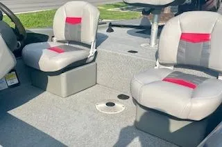 Slide: The Image of 2017 Tracker Pro Team 175 TF boat interior with two cushioned seats. - 14
