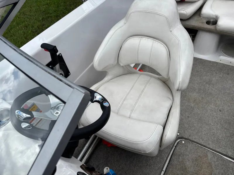 Slide: The Image of Interior of a 2013 Glastron 205 MXSF boat with white seat. - 9