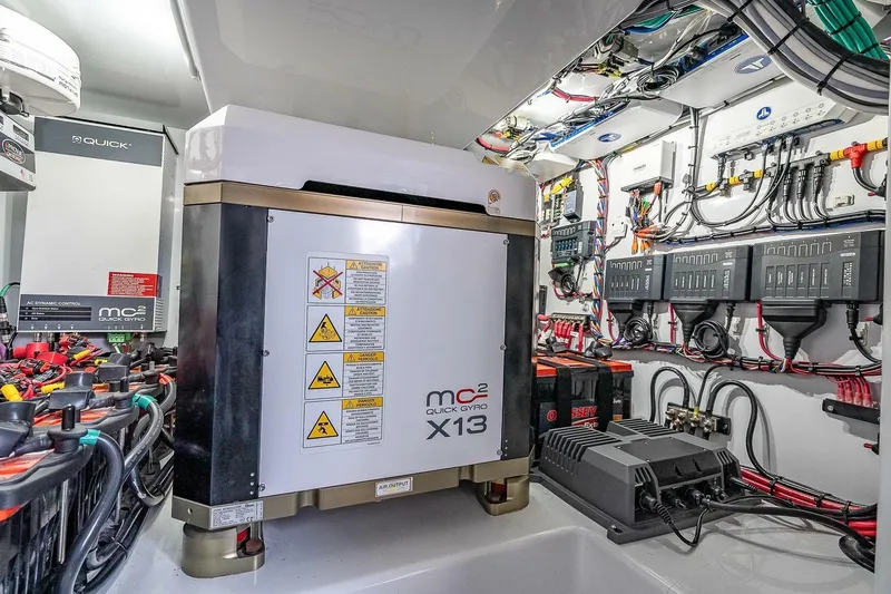 Slide: The Image of Electrical system of 2024 Yellowfin 54 Offshore boat, featuring advanced wiring and equipment. - 12