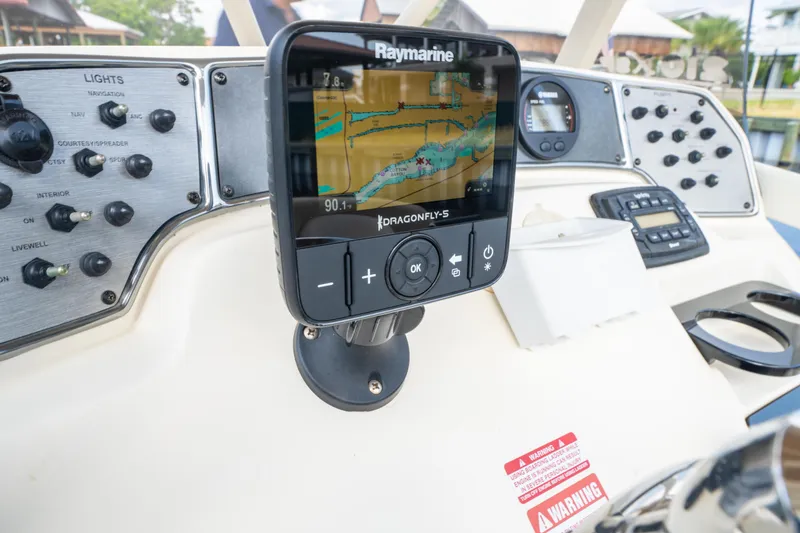 Slide: The Image of Control panel of 2015 Scout 210 XSF boat with Raymarine Dragonfly-5 GPS. - 19