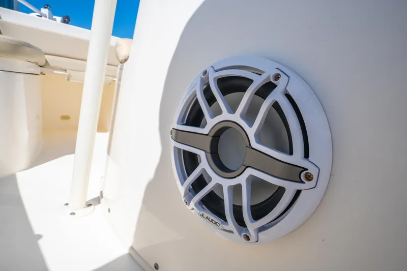 Slide: The Image of Speaker on 2016 Cobia 201 Center Console boat, showcasing marine audio system. - 21