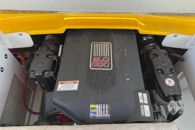 Slide: The Image of Engine compartment of a 2005 Crownline 210 LPX boat with 5.0 GXi engine. - 13