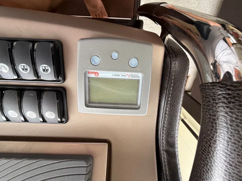 Slide: The Image of Control panel of a 2018 Prestige 500 S yacht with buttons and display. - 12