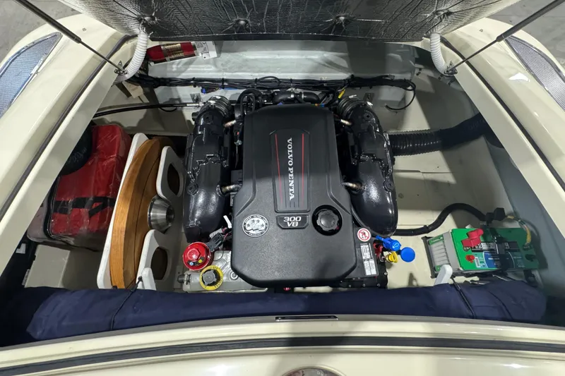Slide: The Image of Engine compartment of 2021 Chris-Craft Launch 23 with Volvo Penta 300 V8 engine. - 11