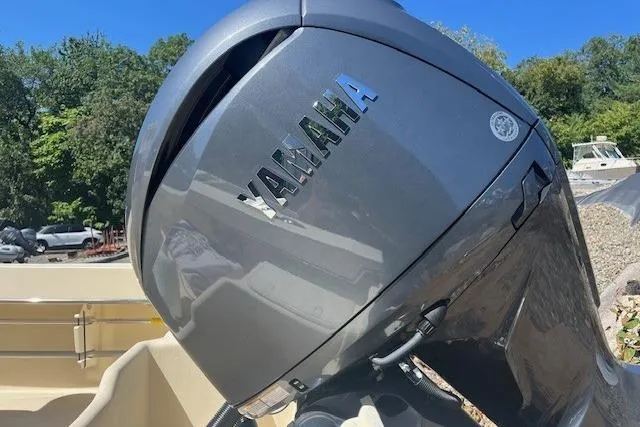 Slide: The Image of Yamaha outboard motor on 2025 Jones Brothers 23 Cape Fisherman Lite Tackle boat. - 19