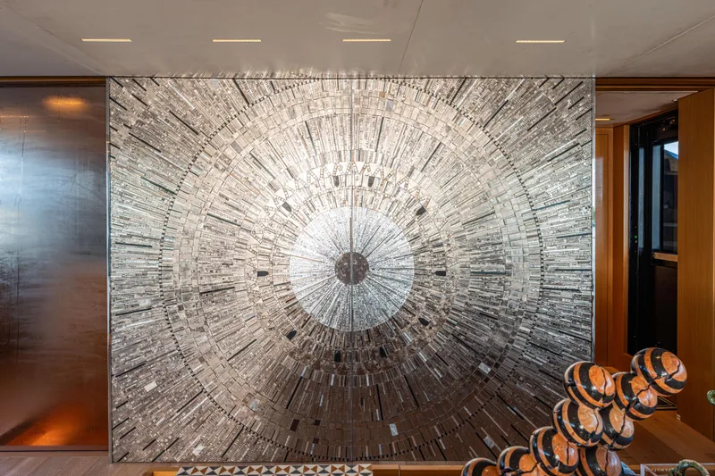 Slide: The Image of Decorative metallic wall art on Sanlorenzo SL120A yacht, 2023 model. - 21
