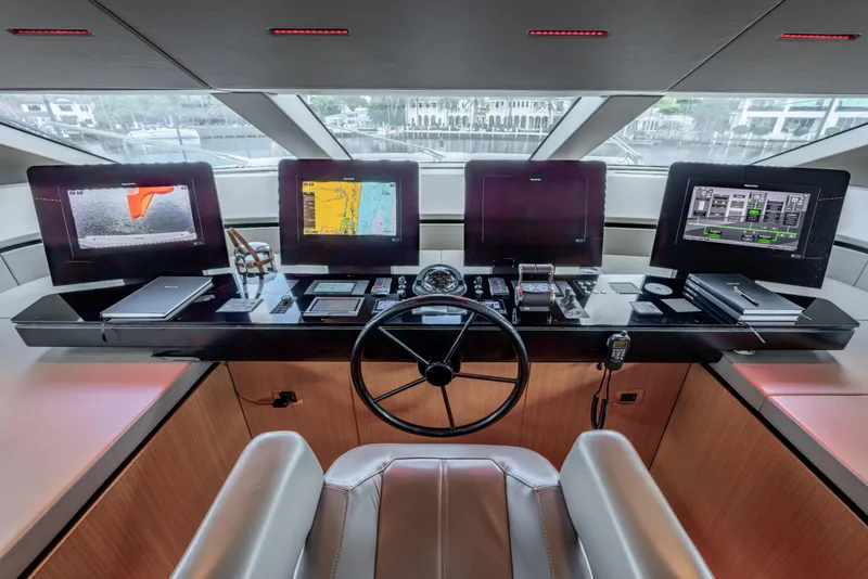 Slide: The Image of Control panel of 2023 Sanlorenzo SL120A yacht with advanced navigation systems. - 51