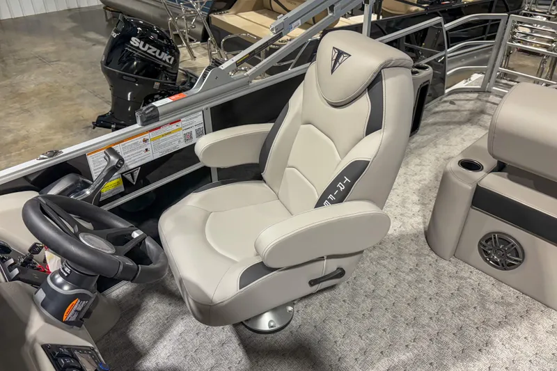 Slide: The Image of Captain's chair in 2025 Trifecta 22UL LE boat, featuring sleek design and comfortable seating. - 3