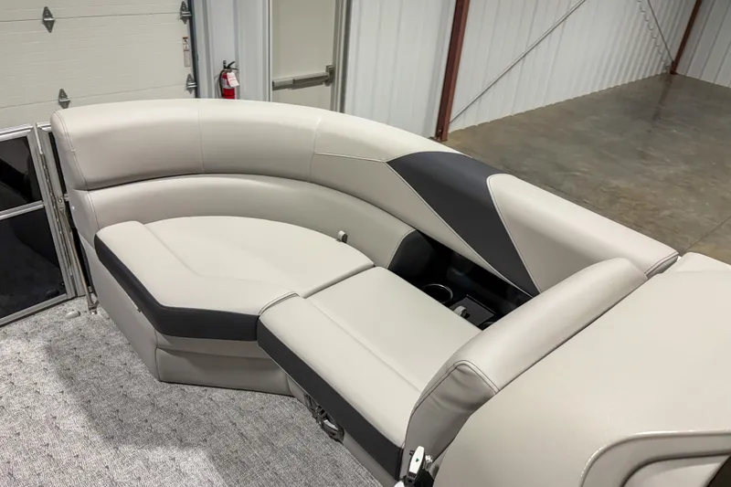 Slide: The Image of Luxurious seating in 2025 Trifecta 22UL LE pontoon boat, featuring modern design and comfort. - 5
