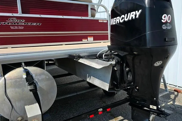 Slide: The Image of 2012 Sun Tracker 22 Party Barge Deluxe with Mercury 90 outboard motor. - 9