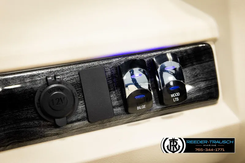 Slide: The Image of Control panel of 2026 Avalon LSZ VRB with bilge and mood lights switches. - 37