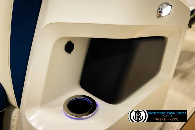 Slide: The Image of 2026 Avalon LSZ VRB interior detail with illuminated cup holder and sleek design. - 47