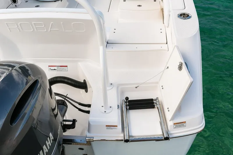 Slide: The Image of Manufacturer Provided Image: 2019 Robalo R207 Dual Console boat with Yamaha engine and swim ladder. - 3