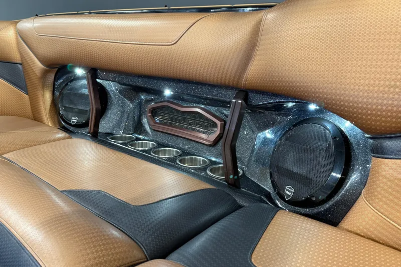 Slide: The Image of Luxurious interior of 2021 Centurion Ri265 with premium speakers and cup holders. - 20