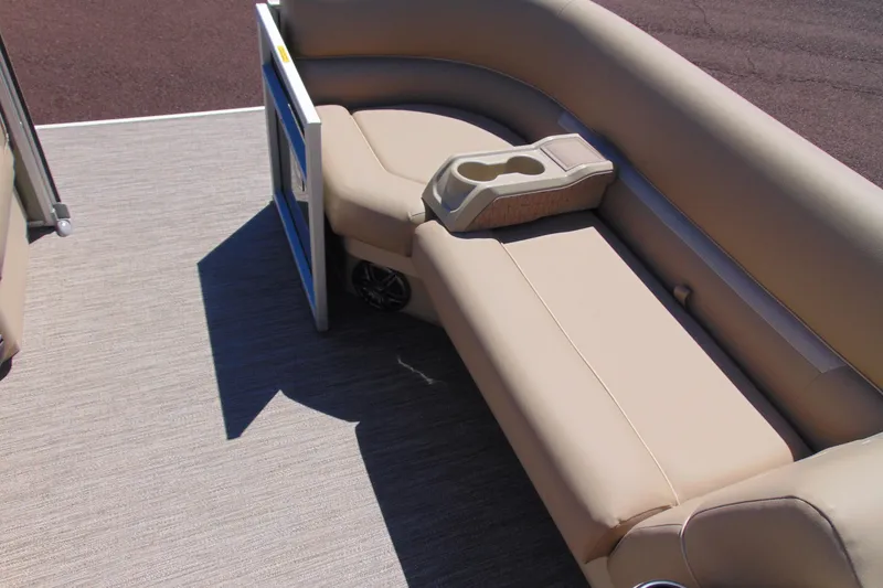 Slide: The Image of Beige seating area on 2026 Godfrey EX 1880CX boat with cup holders. - 16