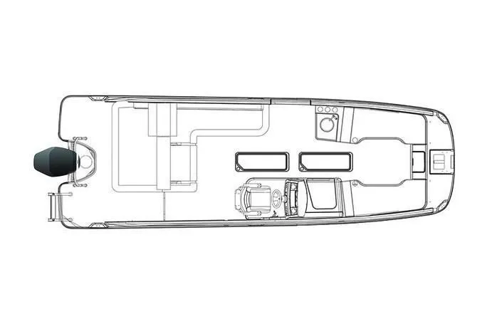 Slide: The Image of Top view schematic of 2020 Bayliner Element XR7 boat layout. - 38