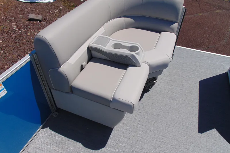 Slide: The Image of Luxurious seating on 2026 Godfrey eX1680 CX pontoon boat with cup holders. - 14