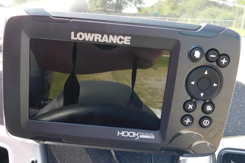 Slide: The Image of Lowrance Hook Reveal fish finder on 2025 Tracker Pro Team 175 boat dashboard. - 5