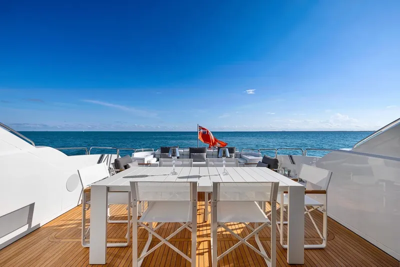 Slide: The Image of Luxurious Sunseeker Predator 108 yacht deck with ocean view, 2008 model. - 16