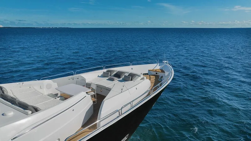Slide: The Image of Sunseeker Predator 108 yacht cruising on open sea, 2008 model. - 48