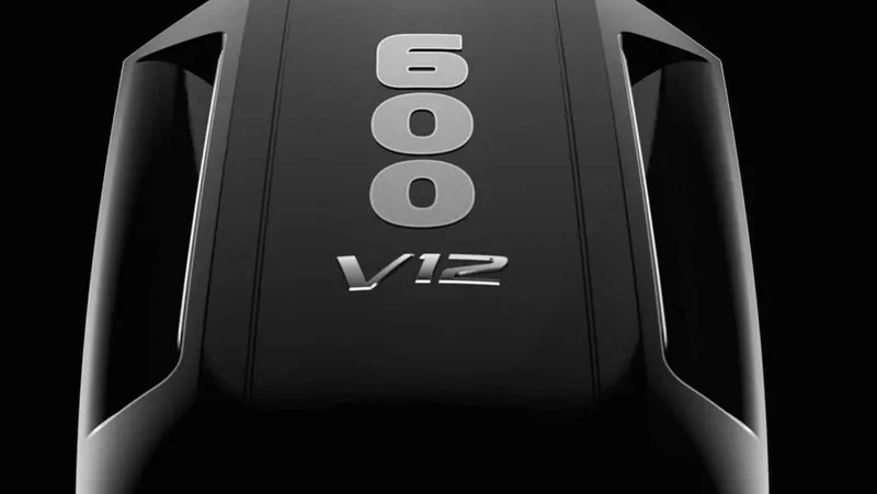 Slide: The Image of Close-up of a 600 V12 engine on Bekkers Yachts AZUR 45HT, 2026 model. - 8