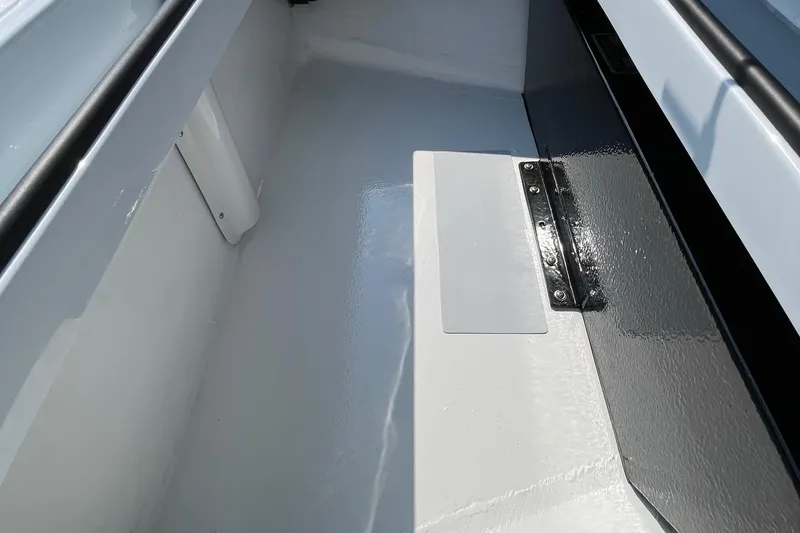Slide: The Image of 2026 Chittum Skiffs Islamorada 21 boat interior with hydraulic system and wiring. - 35