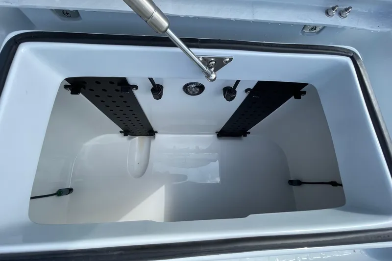 Slide: The Image of 2026 Chittum Skiffs Islamorada 21 boat deck under sunny sky. - 37