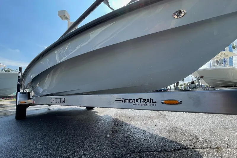 Slide: The Image of Trailer with AmeraTrail branding for 2026 Chittum Skiffs Islamorada 21 boat. - 50