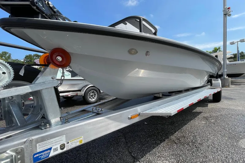 Slide: The Image of 2026 Chittum Skiffs Islamorada 21 on AmeraTrail trailer, close-up view. - 51