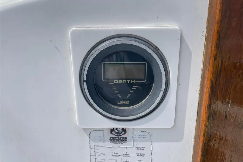 Slide: The Image of Depth gauge on 1986 J Boats J/28 sailboat dashboard. - 14