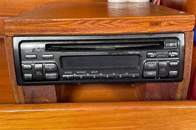 Slide: The Image of Vintage Sony car stereo in 1986 J Boats J/28 interior. - 29