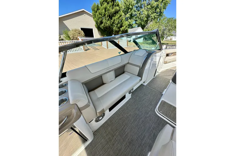 Slide: The Image of 2015 Formula 350 Crossover Bowrider I/O interior with sleek seating and modern design. - 10