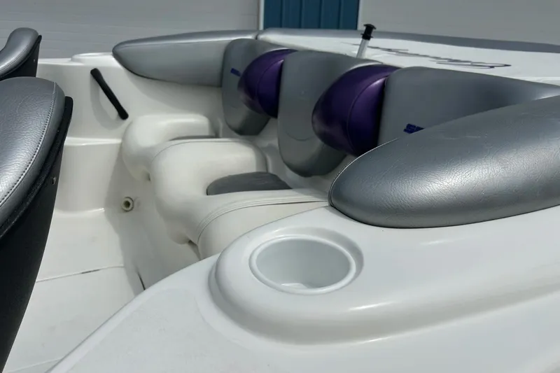 Slide: The Image of 2003 Sea Doo Challenger 2000 boat with sleek design and comfortable seating. - 31