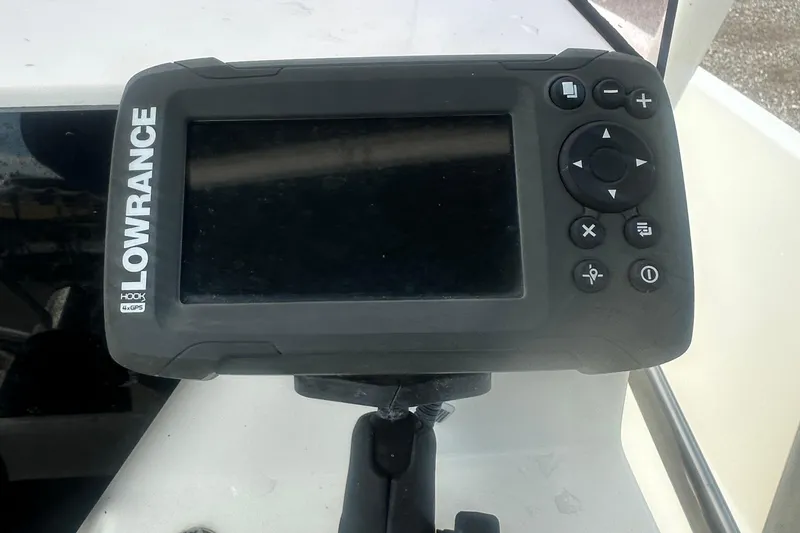 Slide: The Image of Lowrance HOOK 4x GPS fish finder on Trophy T-18, 2022 model. - 22