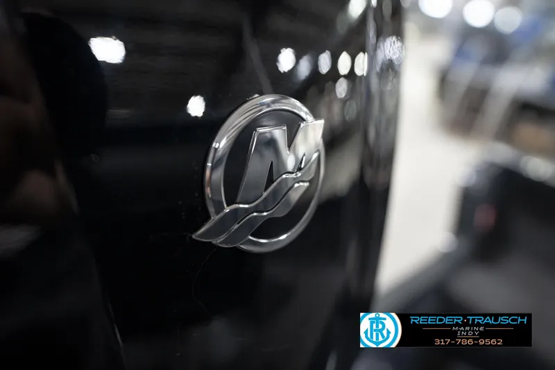 Slide: The Image of 2026 Lund 1650 Rebel XL Sport boat logo with Reeder-Trausch Marine contact details. - 48