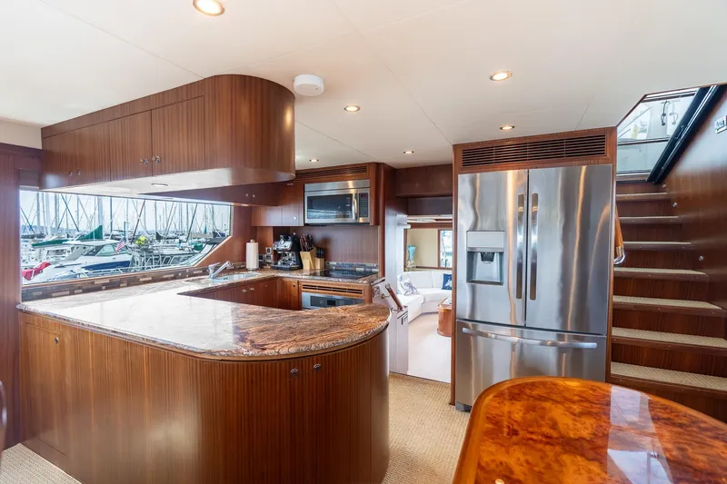 Slide: The Image of Luxurious kitchen interior of 2013 Ocean Alexander 72 Pilothouse yacht with modern appliances. - 35
