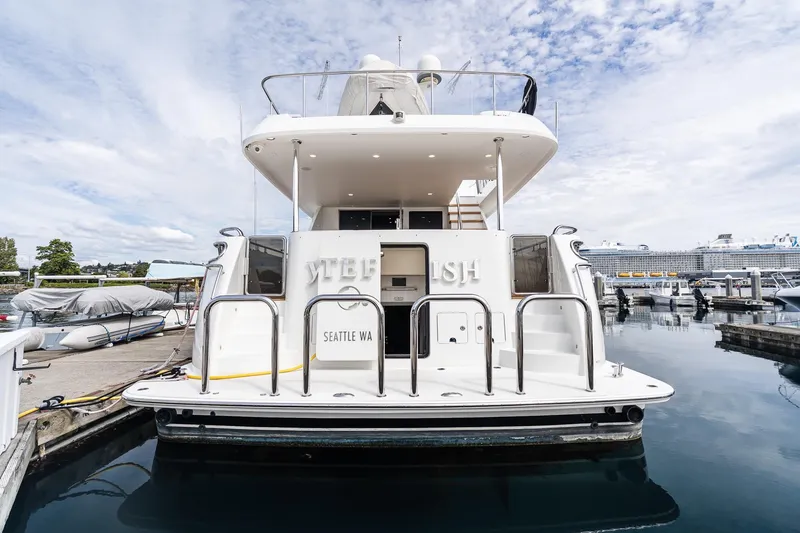 Slide: The Image of Ocean Alexander 72 Pilothouse yacht, 2013 model, docked in Seattle marina. - 55