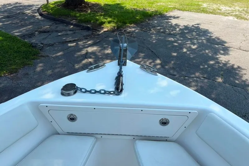 Slide: The Image of Bow of 2017 Century 2200 Center Console boat with anchor and chain. - 6