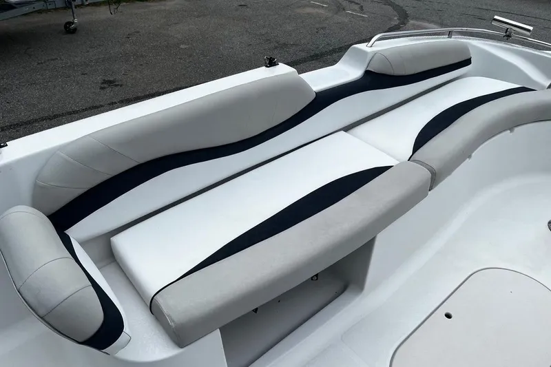 Slide: The Image of 2017 Starcraft Limited 2000 OB boat interior with sleek, modern seating design. - 10