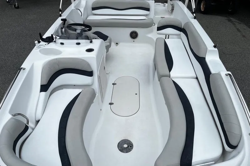 Slide: The Image of 2017 Starcraft Limited 2000 OB boat interior with spacious seating and modern design. - 18