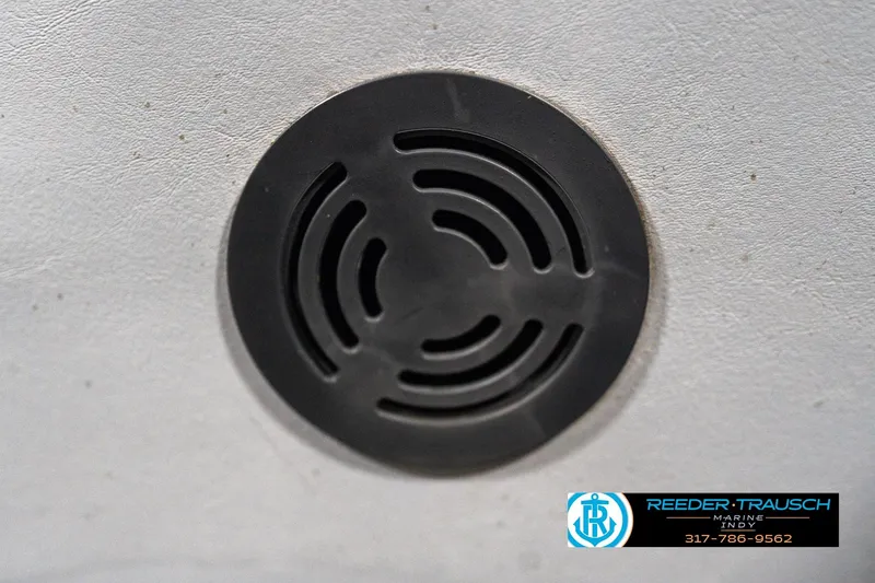 Slide: The Image of Gray and blue seating on a 1992 Sun Tracker Party Barge 24 pontoon boat. - 35