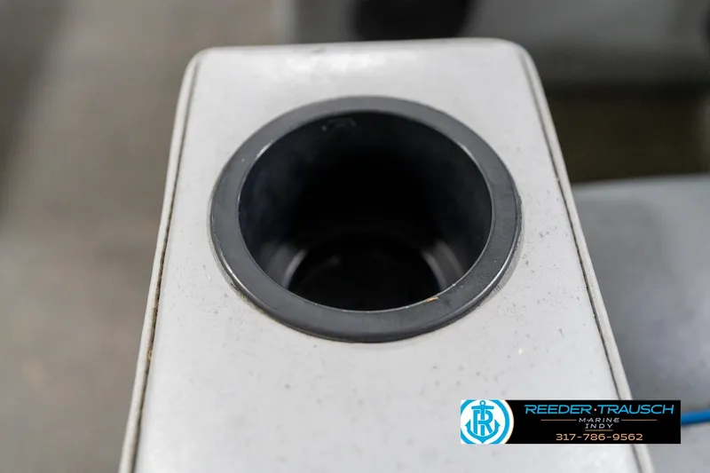 Slide: The Image of Black circular vent on 1992 Sun Tracker Party Barge 24 boat surface. - 36