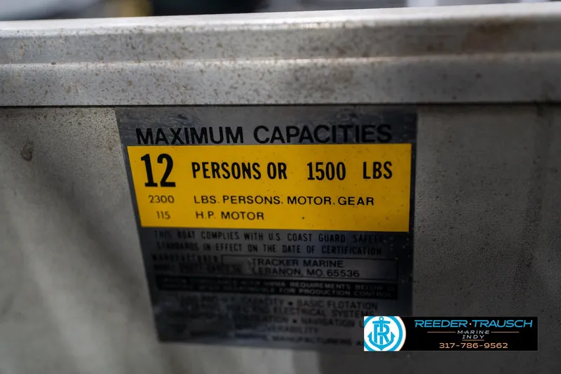 Slide: The Image of Close-up of a cleat on a 1992 Sun Tracker Party Barge 24. - 47