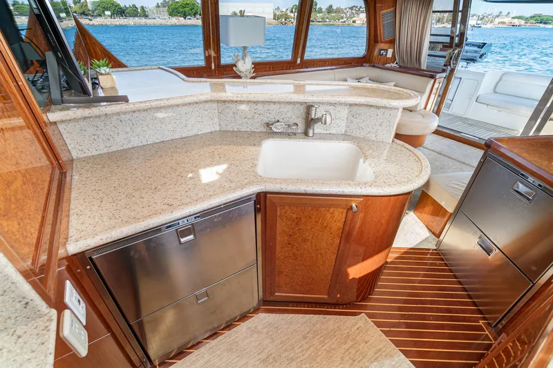 Slide: The Image of Luxurious 2002 McKinna 57 Pilothouse yacht interior with elegant kitchen and ocean view. - 39