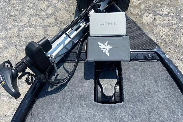 Slide: The Image of 2026 Phoenix 721xl boat deck with Garmin electronics and trolling motor. - 6