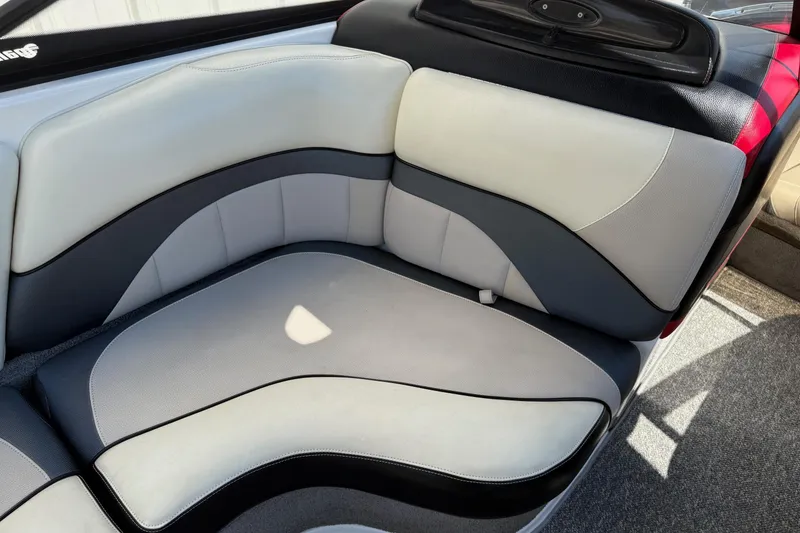 Slide: The Image of 2011 Malibu Wakesetter 23 LSV interior seating with modern design and comfortable upholstery. - 13