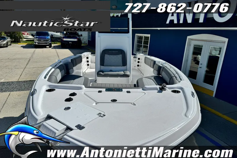 Slide: The Image of 2026 NauticStar 251 Hybrid boat displayed at Antonietti Marine dealership. - 40