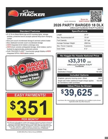 Slide: The Image of Sun Tracker Party Barge 18 DLX 2026 - 16