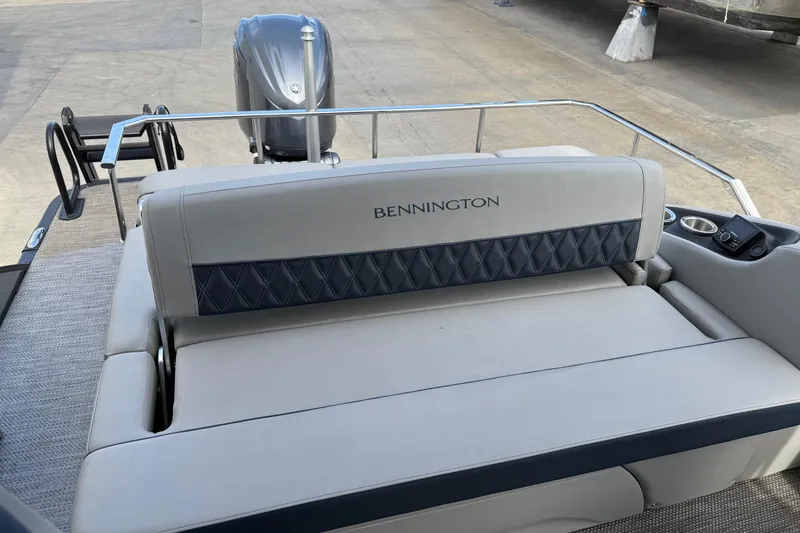 Slide: The Image of 2024 Bennington 23 RSB boat with luxurious seating and modern design. - 15
