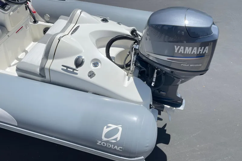 Slide: The Image of 2007 Zodiac Yachtline Deluxe 420 with Yamaha four-stroke outboard motor. - 14